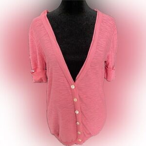 Banana Republic Short Sleeve Slub Cardigan -  Size Small